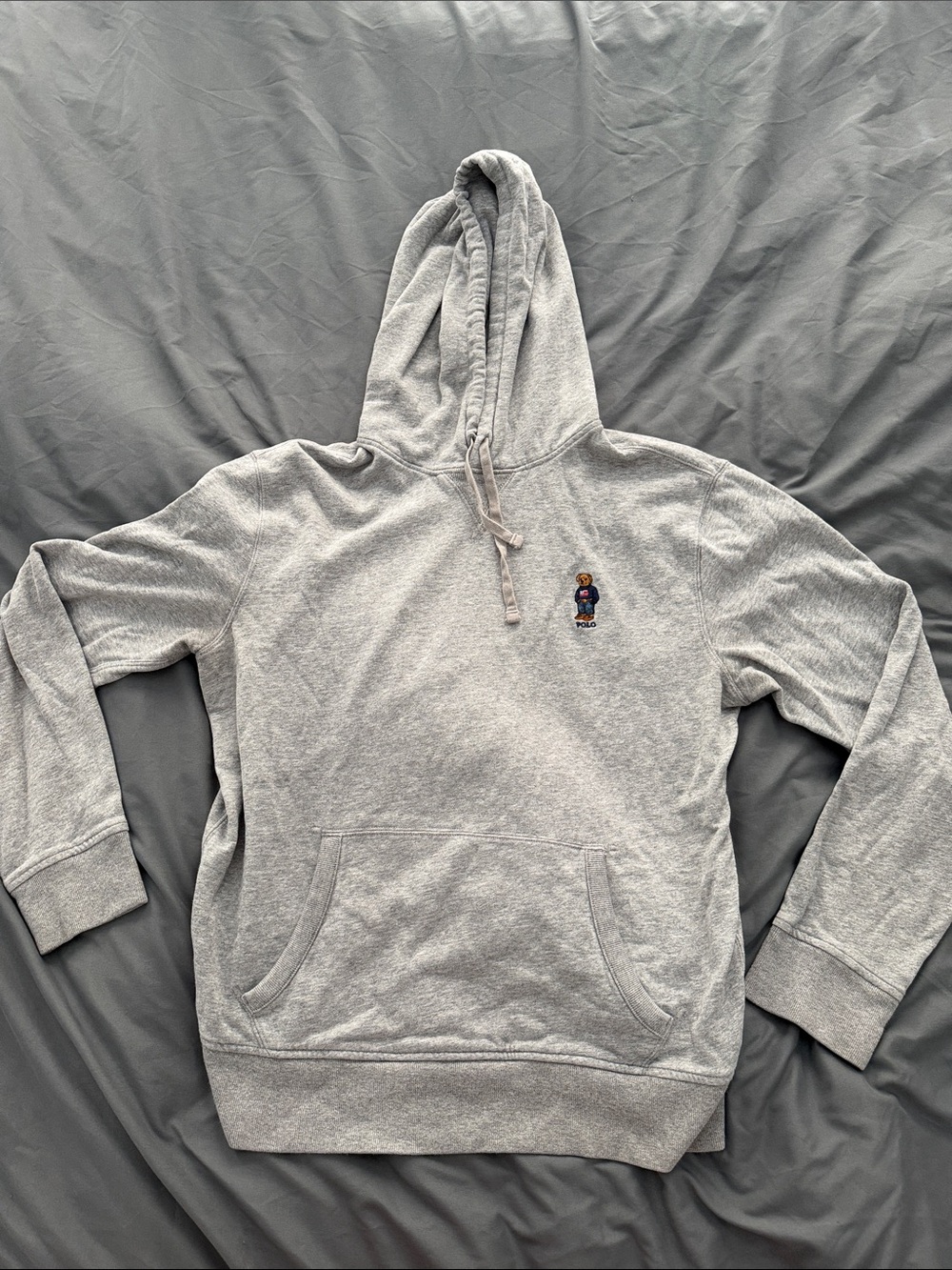 Polo by Ralph Lauren Light Gray Bear Embroidered Hoodie